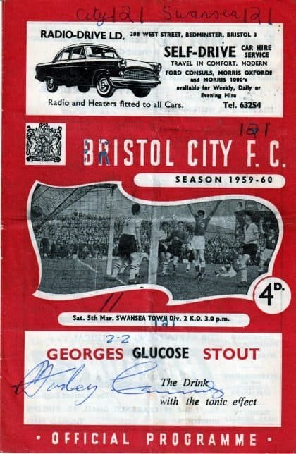 Bristol City v Swansea Town  05-Mar-1960