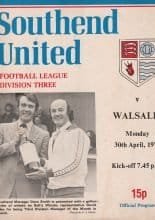 Southend United v Walsall  30-Apr-1979