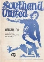 Southend United v Walsall   09-Apr-1976
