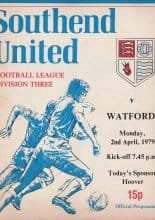 Southend United v Watford  02-Apr-1979