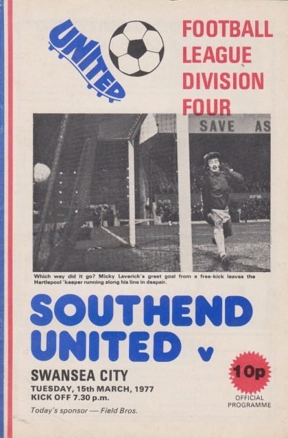 Southend United v Swansea City  15-Mar-1977