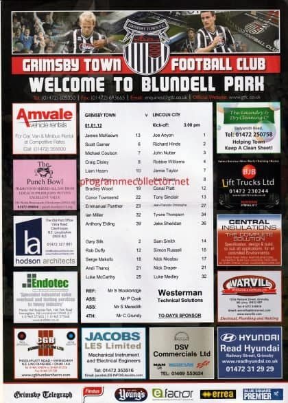 Grimsby Town v Lincoln City  01-Jan-2012