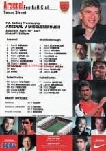 Arsenal v Middlesbrough 14-Apr-2001