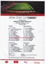 Arsenal v Middlesbrough 22-Oct-2016