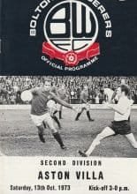 Bolton Wanderers v Aston Villa  13-Oct-1973