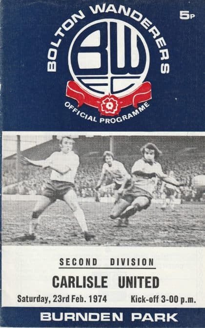 Bolton Wanderers v Carlisle United 23-Feb-1974