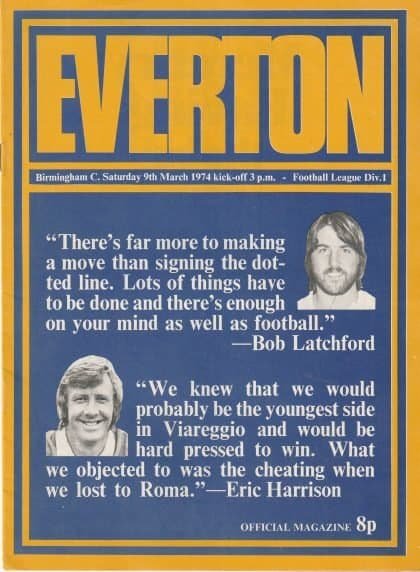 Everton v Birmingham City  09-Mar-1974