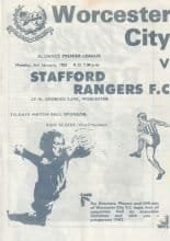 Worcester City v Stafford Rangers  03-Jan-1983