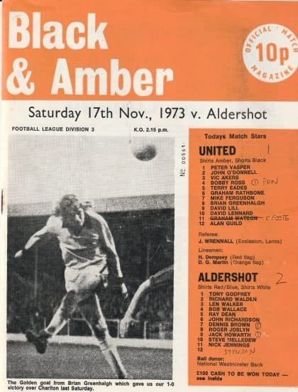 Cambridge United v Aldershot 17-Nov-1973