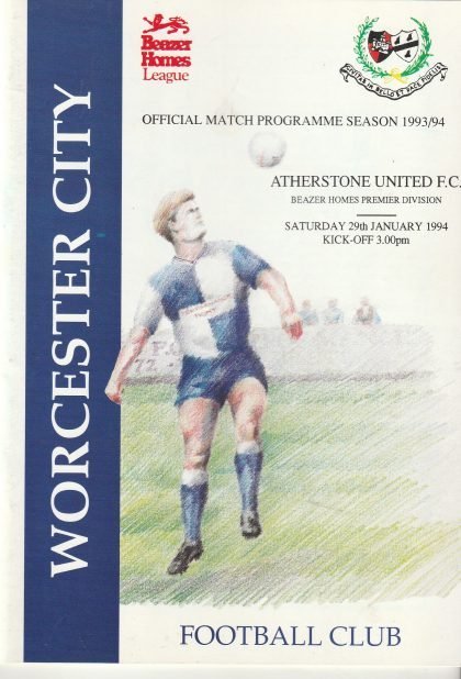 Worcester City v Atherstone United  29-Jan-1994