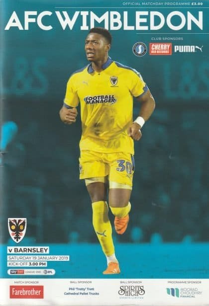 AFC Wimbledon v Barnsley  19-Jan-2019