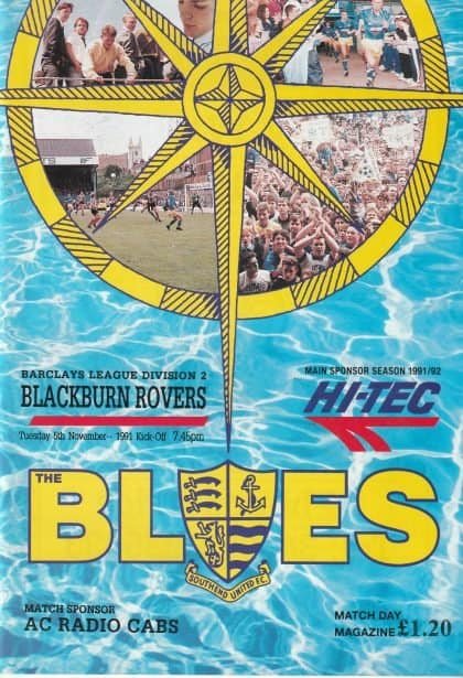 Southend United v Blackburn Rovers 05-Nov-1991