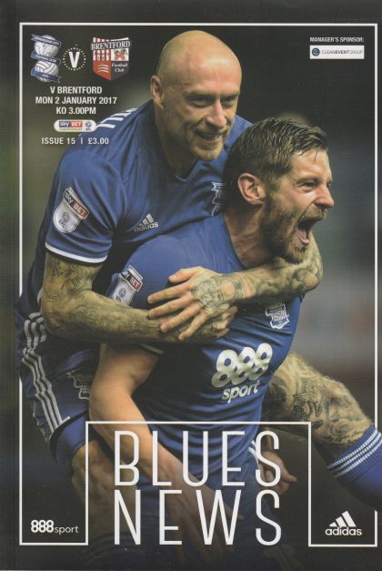 Birmingham City v Brentford  02-Jan-2017