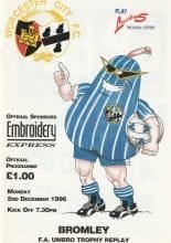 Worcester City v Bromley  02-Dec-1996