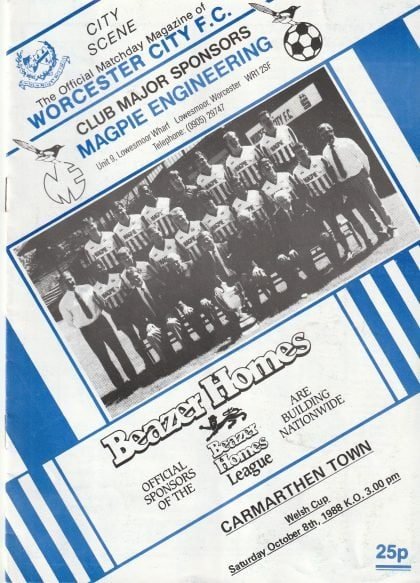 Worcester City v Carmarthen Town  08-Oct-1988