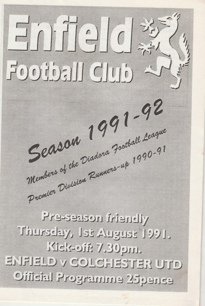 Enfield v Colchester United 01-Aug-1991