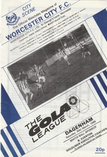 Worcester City v Dagenham 30-Mar-1985