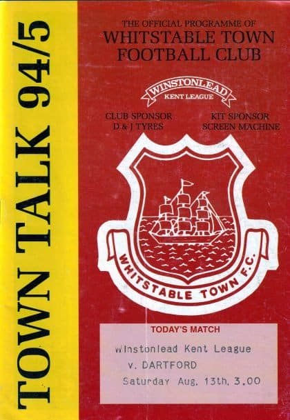 Whitstable Town v Dartford 13-Aug-1994