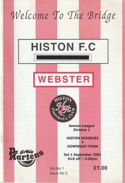 Histon v Downham Town  01-Sep-2001