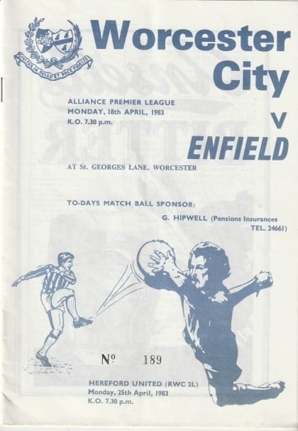 Worcester City v Enfield 18-Apr-1983