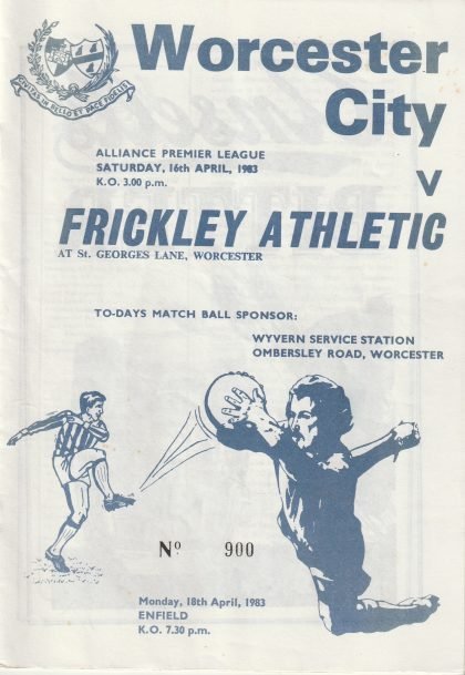 Worcester City v Frickley Athletic  16-Apr-1983