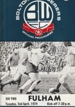 Bolton Wanderers v Fulham 02-Apr-1974