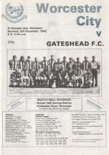 Worcester City v Gateshead  05-Nov-1983