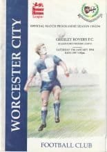 Worcester City v Gresley Rovers 15-Jan-1994