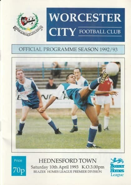 Worcester City v Hednesford Town 10-Apr-1993