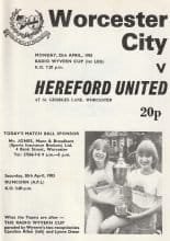 Worcester City v Hereford United 25-Apr-1983