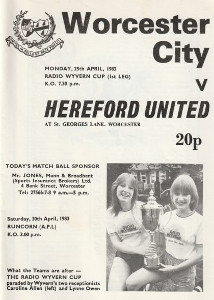 Worcester City v Hereford United 25-Apr-1983