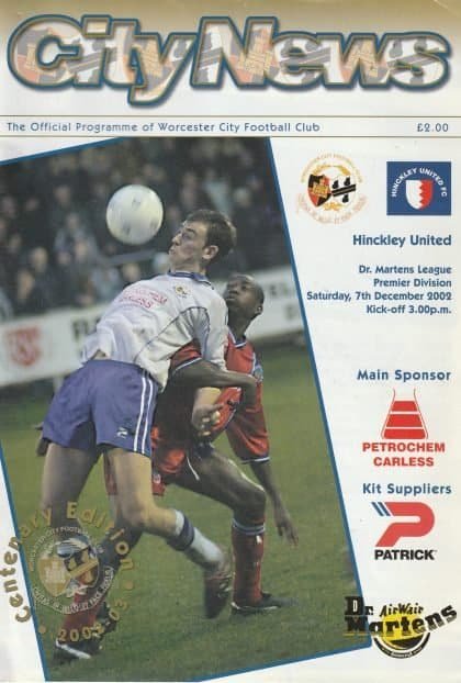 Worcester City v Hinckley United 07-Dec-2002