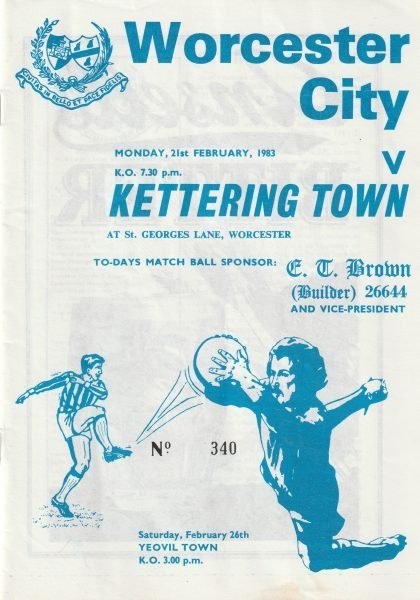 Worcester City v Kettering Town  21-Feb-1983