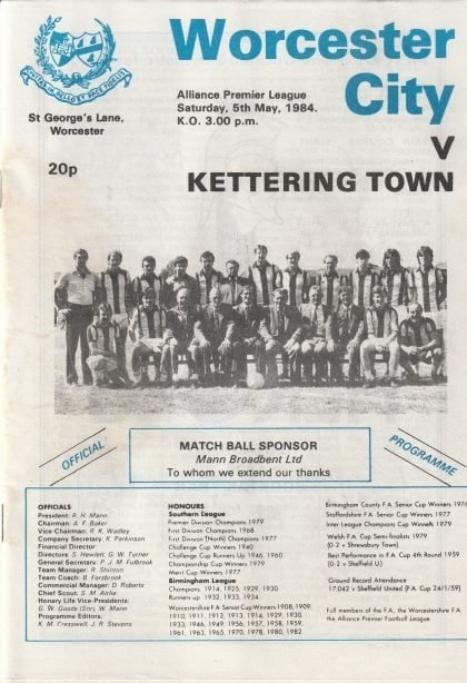 Worcester City v Kettering Town  05-May-1984