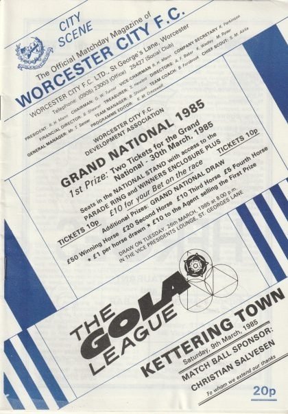 Worcester City v Kettering Town  09-Mar-1985