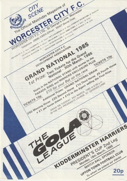 Worcester City v Kidderminster Harriers  18-Mar-1985