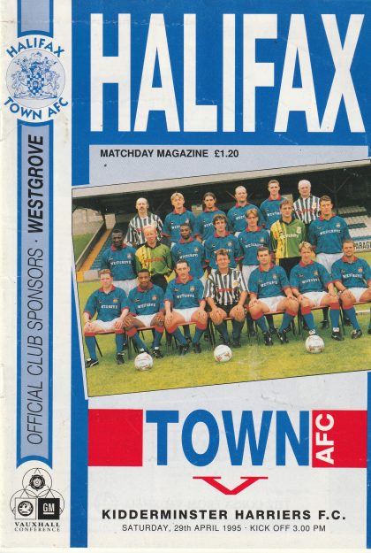 Halifax Town v Kidderminster Harrier  29-Apr-1995