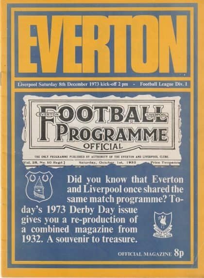 Everton v Liverpool  08-Dec-1973