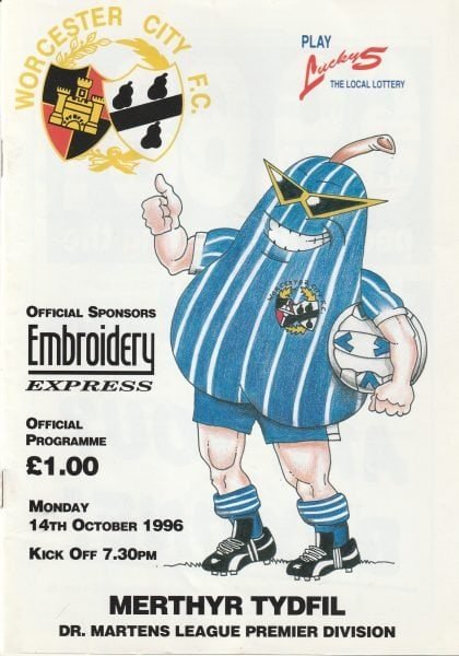 Worcester City v Merthyr Tydfil  14-Oct-1996