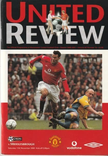Manchester United v Middlesbrough 11-Nov-2000