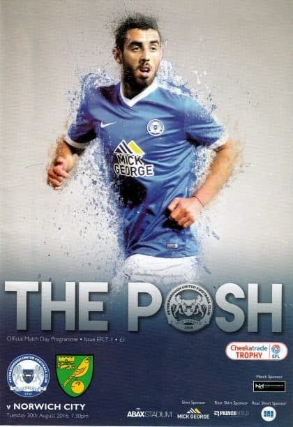 Peterborough United v Norwich City  30-Aug-2016