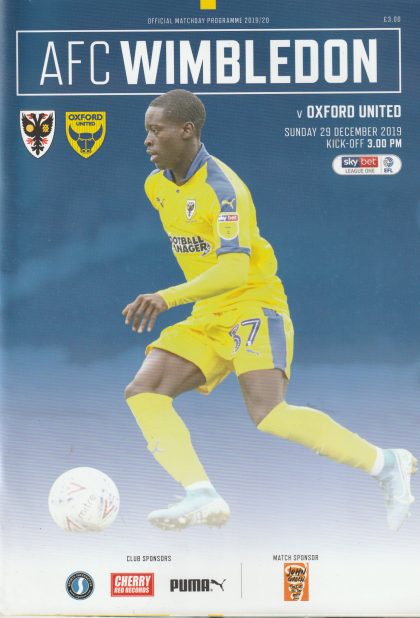 AFC Wimbledon v Oxford United 29-Dec-2019