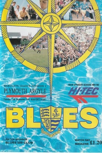 Southend United v Plymouth Argyle  17-Sep-1991