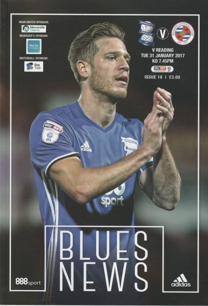 Birmingham City v Reading  31-Jan-2017