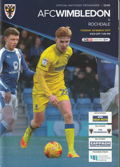 AFC Wimbledon v Rochdale  28-Mar-2017