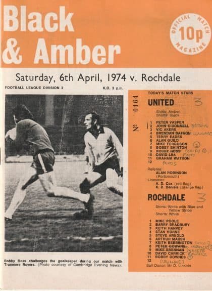 Cambridge United v Rochdale  06-Apr-1974