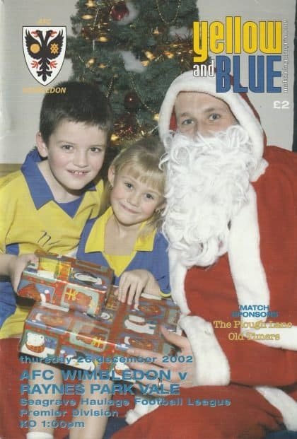 AFC Wimbledon v Raynes Park Vale  26-Dec-2002
