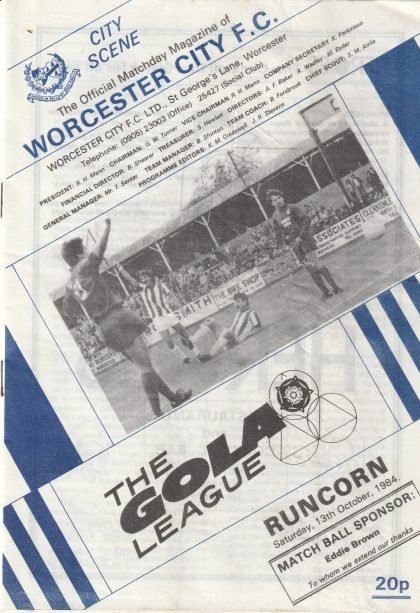 Worcester City v Runcorn   13-Oct-1984