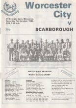 Worcester City v Scarborough   01-Oct-1983