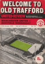 Manchester United v Sheffield Wednesday 11-Jan-1975